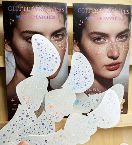 Glitter Freckles, Holographic Face and Body Glitter Tattoo Sparkle for Women Gold Glow Cosmetic Star Makeup Accessories fo...