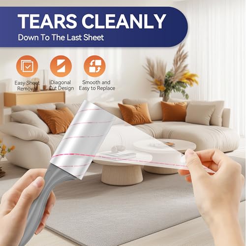 Lint Rollers for Pet Hair Extra Sticky, 880 Sheets Mega Value Set with Reinforced 4 Handles and Tough Paper, Lint Roller f...