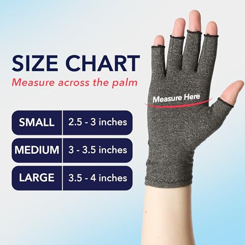 Doctor Developed Compression Gloves for Women and Men, Open-Finger Arthritis Gloves, Typing Gloves, Arthritis & Carpal Tunnel