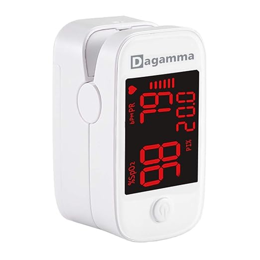 Dagamma DP200 Fingertip Pulse Oximeter, Heart Rate Measurement, Blood Oxygen Saturation Monitor SpO2 with LED Screen, IP22...