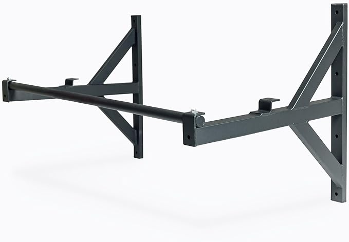 Wall Mounted Pullup Bar for Home or Garage Gyms, Straight Bar or Multi-Grip Arch - Ideal for kipping pull-ups, cross-train...