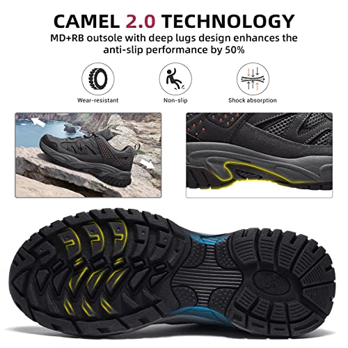 CAMELSPORTS Hiking Shoes Men Lightweight Non-Slip Breathable Sneakers Low Top Walking Shoes for Outdoor Trailing Trekking ...