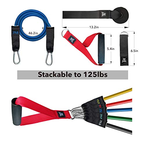BOB AND BRAD Resistance Bands Set, Stackable Up to 125-150 lbs Workout Bands with Handles, Door Anchor & Ankle Straps - He...