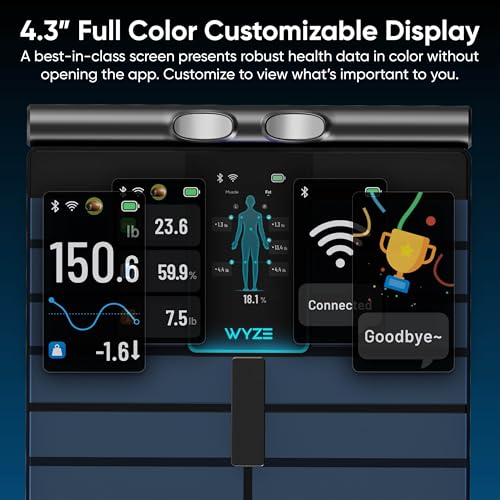 Wyze Scale Ultra BodyScan Smart Scale with Handle – Wi-Fi & Bluetooth Body Composition Scale for Weight, BMI, Body Fat, Mu...