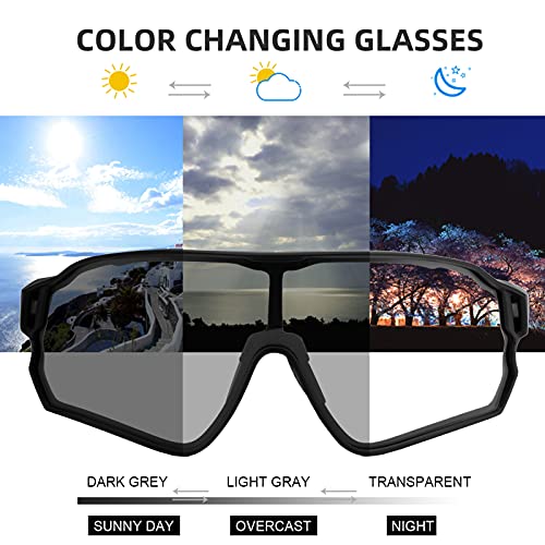 ROCKBROS Photochromic Sunglasses for Men Cycling Sunglasses Sports Bike Glasses