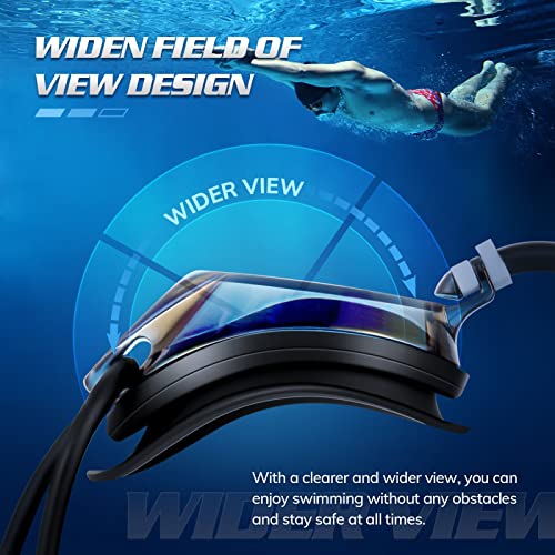 Portzon dynamics Swim Goggles, Anti Fog Clear No Leaking Swimming Goggles for Adult Men Women