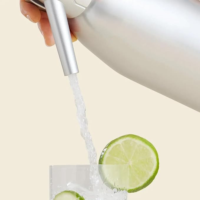 CreamRight Soda Siphon, Aluminum Sparkling Water Maker and Seltzer Bottle for Soda Water & Sodas Creation, Soda Maker Compatible with Any Standard 8g Chargers, Carbonated Water Dispenser for Cocktails