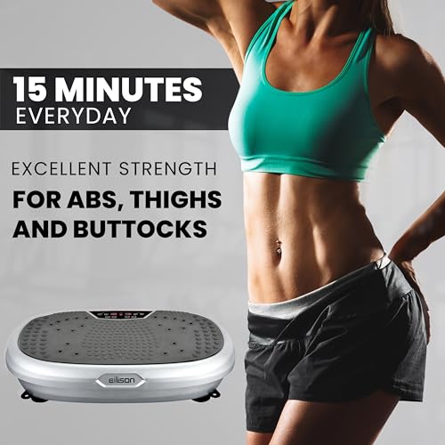 EILISON FitMaxx 3D XL Vibration Plate Exercise Machine - Whole Body Workout Vibration Platform w/Loop Bands - Lymphatic Dr...