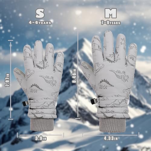 LPMOERA Kids Gloves Winter Toddler Snow Waterproof Gloves Kids Mittens For Boys Girls Ski Glove Warm Thermal Fleece