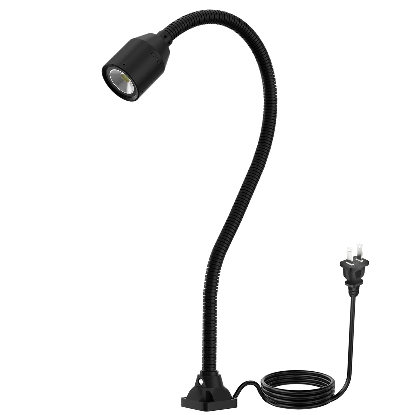 Xinyiqi Led Work Light, 450 Lumens Cob, Flexible Gooseneck, Nylon 5W 220V, Model 30F-G, Ideal For Machine Tools And Workben