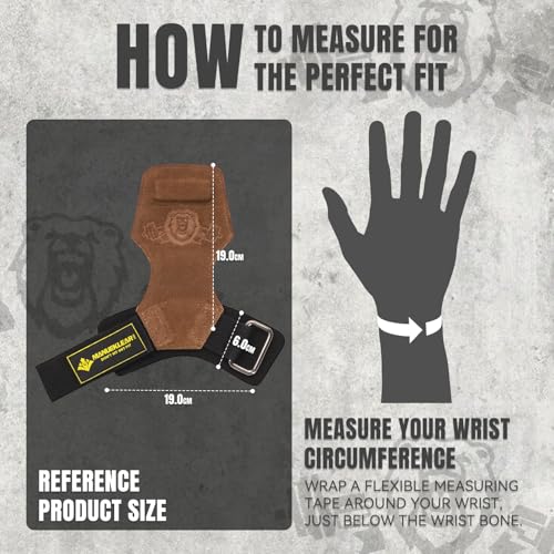 MANUEKLEAR Gym Straps Weight Lifting, Double Leather Lifting Straps for Men Deadlift with Cushion Wrist Loop, Gym Lifting ...