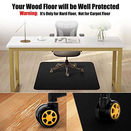 Kuyal Chair mat for Hardwood Floor 36 x 48 inches Rectangle Floor Mats Wood/Tile Protection Mat for Office & Home, Black