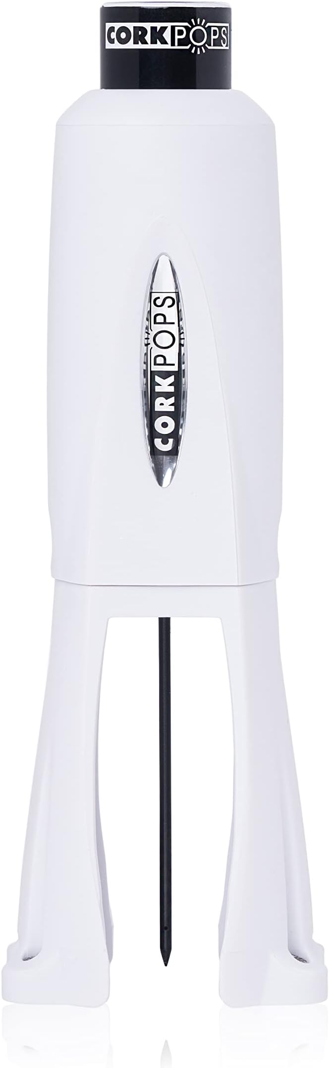 Cork Pops Legacy Wine Opener Built-in 4-Blade Foil Cutter Safe Cork Removal, Effortless Push Button Use, Needle Guard for Safety, Low-Pressure Cartridge Opens Up To 60 Bottles