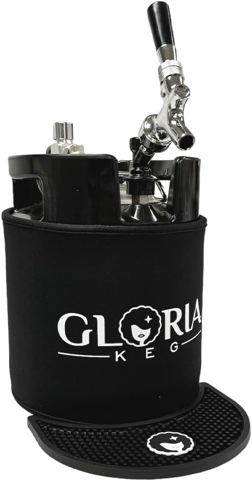 Gloria 7L (1.8 Gal) Mini Keg, Pressurized Keg for Drinks, with Tap System, Co2 Regulated, Stainless Steel