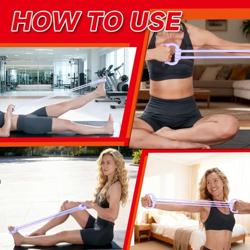 XLMABZ 6 Gear Adjustable Resistance Bands, Fitness Resistance Bands Exercise Bands with Comfort Grips, Unisex, for Arms, C...
