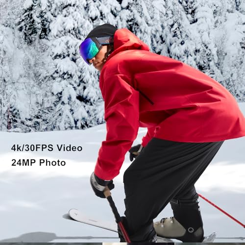 OhO 4K Smart Ski Goggles, WiFi Camera Snowboard Goggles with UV Protection, Anti Fog （Men/Women）