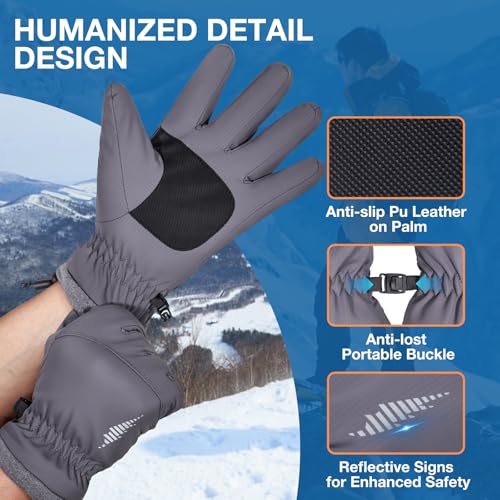 SIMARI Winter Waterproof Warm Gloves Women Men with Touchscreen Fingers, Ski Snow Windproof for Cold Weather Thermal, for ...