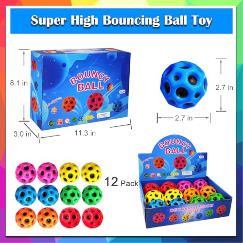 ZHEBAG Bouncy Ball, Colorful Big Super Bouncy Astro Balls, Extreme High Bouncing Balls for Kids,Fun Kids Lightweight Foam ...