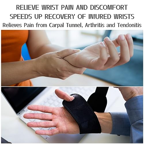 Imentha 2 Pack Wrist Braces - Wrist Wraps for Carpal Tunnel, Arthritis, and Tendinitis Pain Relief - Fits Both Right and L...