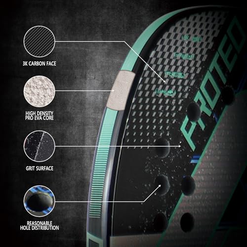 AMA SPORT Beach Tennis Racket Carbon Fiber with EVA Foam Core Professional Carbon Beach Tennis Paddles for Advanced Players