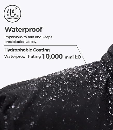 wantdo Men's Mountain Waterproof Ski Jacket Windproof Rain Jacket Winter Warm Hooded Coat