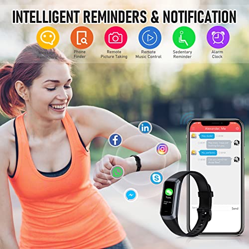Fitness Tracker with 24/7 Heart Rate Blood Oxygen Sleep Monitor, 1.1" AMOLED Touch Screen Activity Tracker Smart Watches, ...
