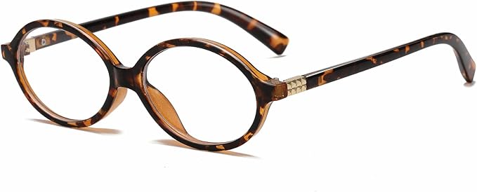 Breaksun Fashion Oval Glasses for Women Men Retro Round Tortoise Frame Blue Light Glasses Nerd Eyeglasses