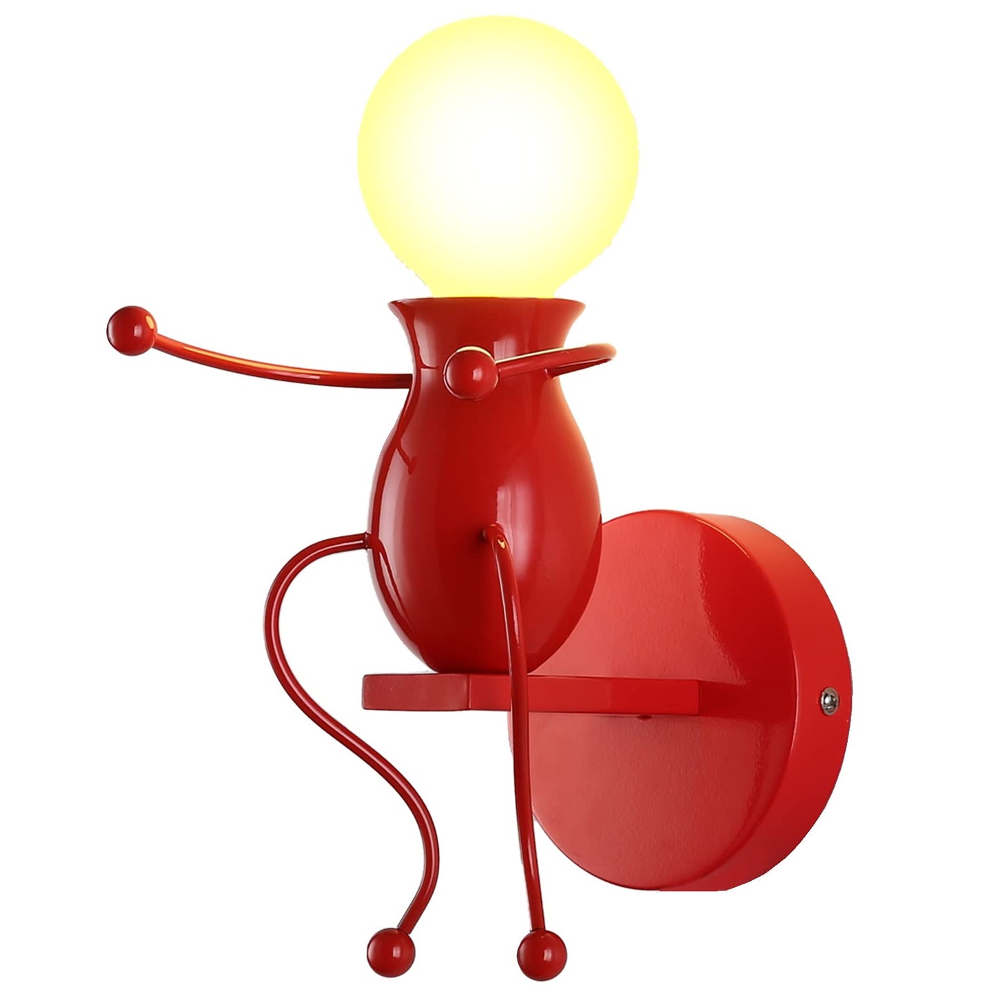 SOUTHPO LED Wall Light Fixture, Metal Iron, Red, Seesaw Single Size, Modern Cartoon Design for Kids Room Decor