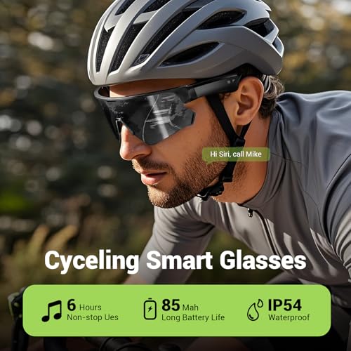 Blackview Smart Glasses, 5.3 Bluetooth Sunglasses with Open Ear Speaker, Voice Assistant Compatible, Blue Light Blocking Lens