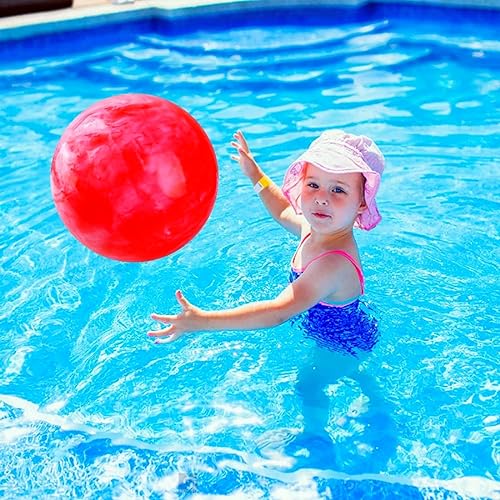 GCQJOQ 2 Pcs Marbleized Bouncy Balls for Kids Large-Sized Ball Inflatable Rubber Playground Sensory Balls for Beach Pets I...