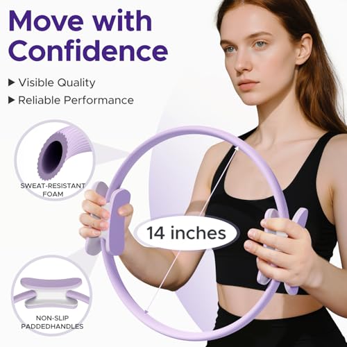 diputox Pilates Ring Kit for Women, Pilates Equipment Accessories, Home Workout Set with Magic Circle, Mini Exercise Ball,...