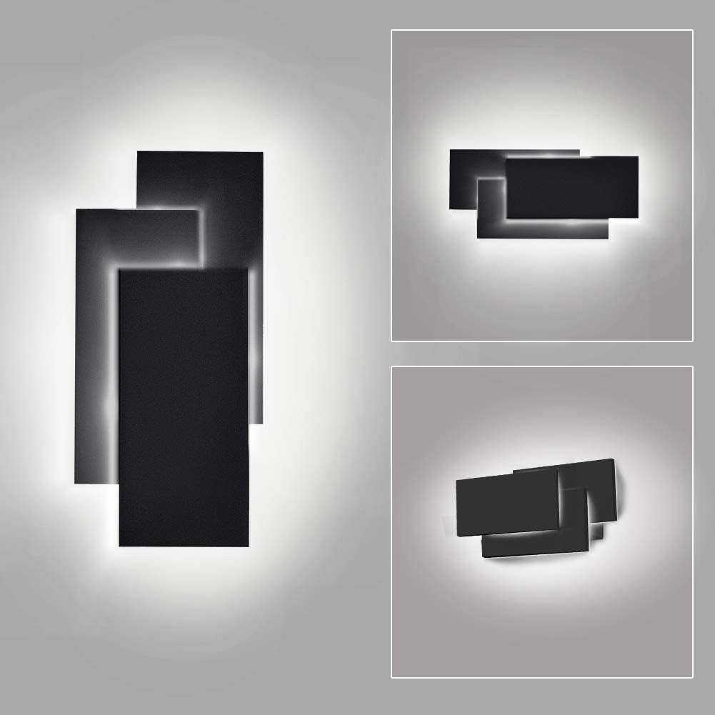 Ralbay 24W Black LED Wall Sconce, Up and Down Mount, Natural White 4000K, 10.3-IN