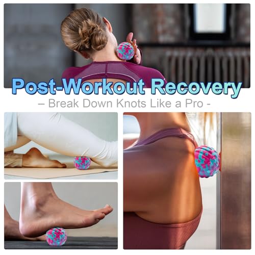 Deep Tissue Massage Ball for Exercise & Recovery - SGS Certification - Targets Back, Shoulder, Legs&Feet - Relieves Muscle...