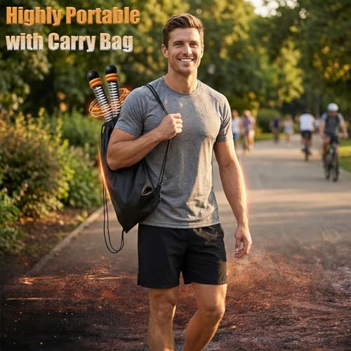Cordless Battle Ropes for Home Gym with Wristband,Upgraded Adjustable Weighted Ropeless Battle Ropes for Working Out,for H...