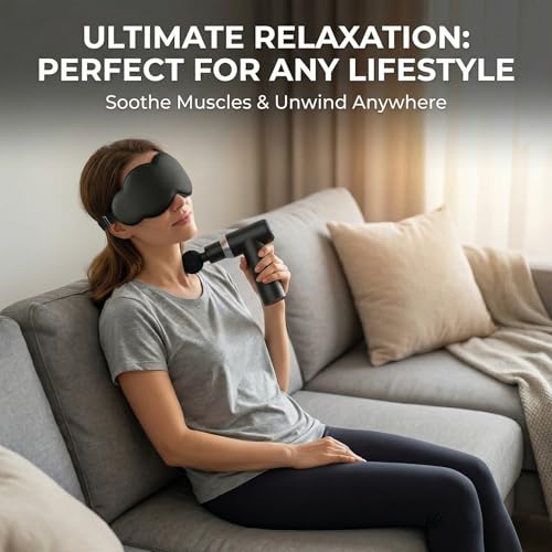 Hetorosu Hot and Cold Massage Gun - Detachable Extended Handle Massage Gun,Deep Tissue Massage Gun, Used for Relieving Pai...