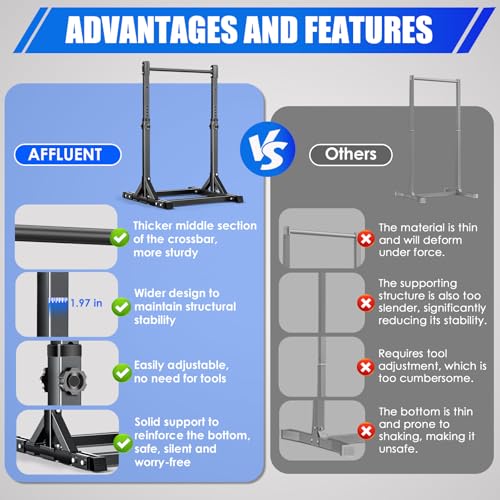 Pull Up Station,Affluent Power Tower Adjustable Pull Up Bar Free Standing, Pull Up Bar for Home Gym,Heavy Duty Multifuncti...