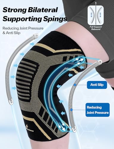 Sportneer Knee Brace with Dual Side Stabilizers – Maximum Support Compression Knee Sleeve for Men & Women, Anti-Slip Knee ...