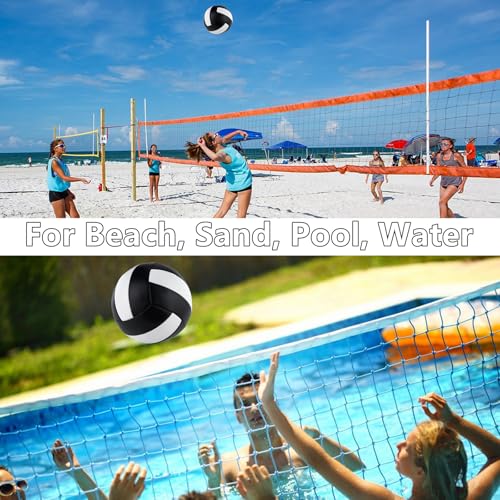 HYPGARD 6 Pack Volleyballs Official Size 5, Waterproof Soft Bulk Recreational Volley Balls with Pump and Net Bag for Indoo...