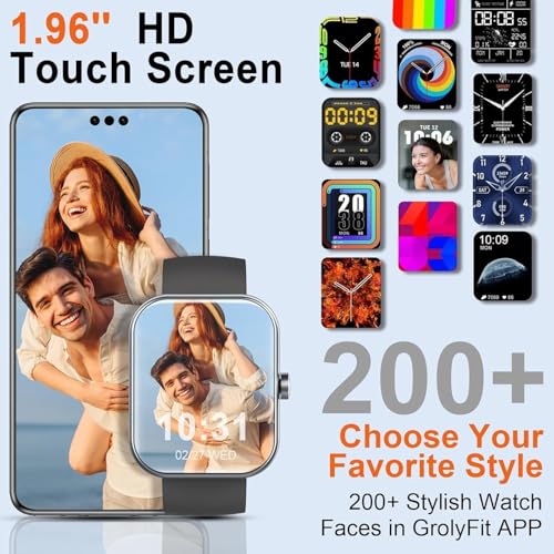 Smart Watch for Men Women(Answer/Make Calls), 2026 New 1.96" HD Smartwatch, Fitness Tracker with 110+ Sport Modes, IP68 Wa...