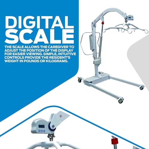 Joerns Hoyer HPL700 Bariatric Electric Patient Lift, 700 lbs Capacity, Power Operated Base, Wide Cradle, Oversized Handle...