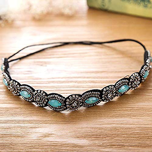Teenitor 5pcs Hairbands for Women, 5 Rhinestone Beaded Headbands, Head Bands for Women's Hair Fashionable Handmade Crystal...