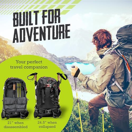 Hiking Trekking Poles, 2 Pack Lightweight, Collapsible Trekking Poles for Snowshoe & Backpacking Gear, Walking Sticks for ...
