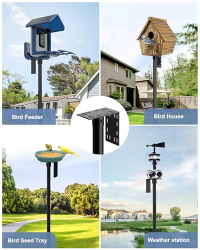 Onlyfly Bird Feeder Pole Stand – 74.5 Inch Height Feeding Station with 1-Inch Dia Heavy Duty for Hanging Feeders, Bird Hou...