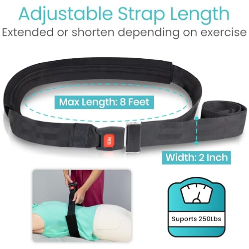 Vive Mobilization Belt for Physical Therapy with Buckle - Manual Traction Stretching Band - PT Traction Strap Belt for Str...
