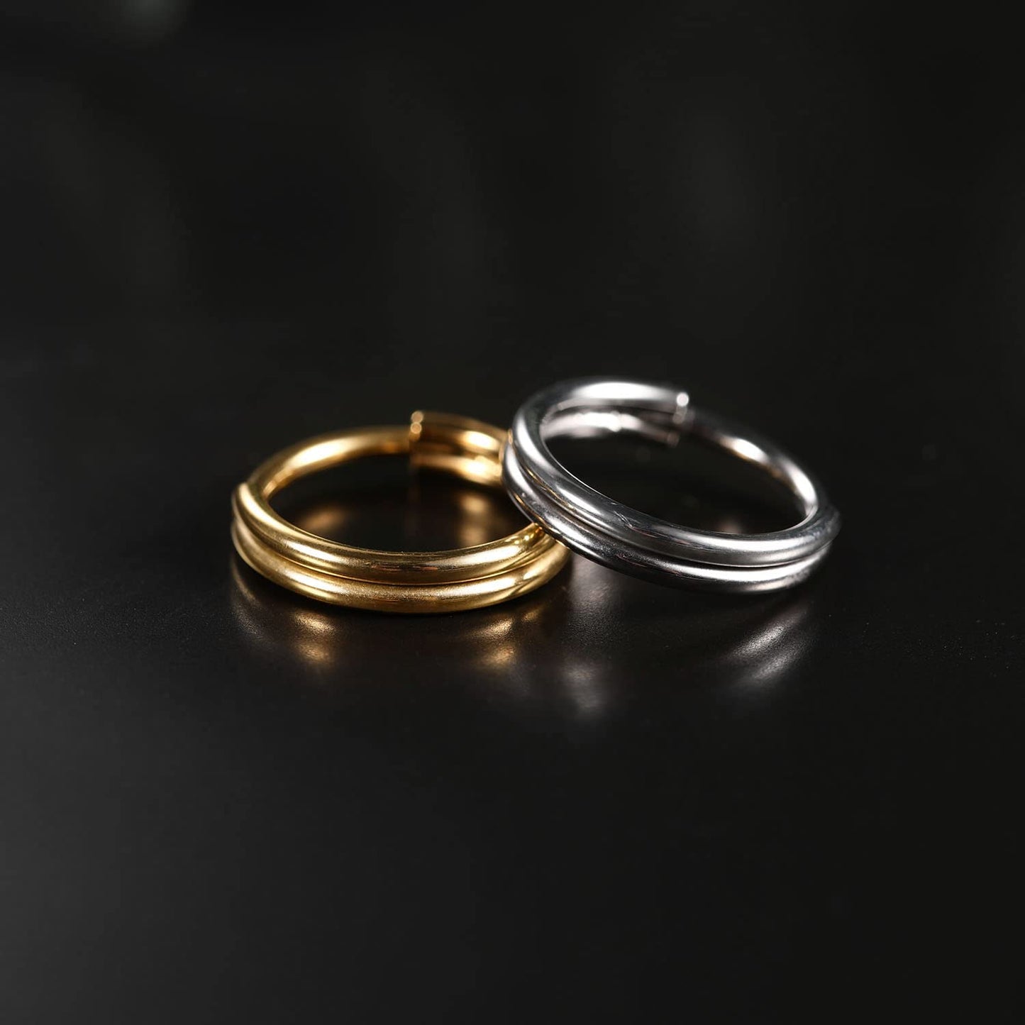 PEAKLINK Cartilage Piercing Jewelry 16G Double Stacked Septum Helix Earrings Surgical Steel Silver Conch Hoop 8mm Tragus Lobe No