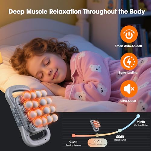 GAXEZO 16 Head Massage Gun Set, Deep Tissue Percussion Massager, 2600mAh Electric Massage Tools with 9 Styles & Levels, Da...