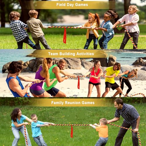 GULYMNA Tug of War Rope for Kids and Adults, 20/40/60FT Tug a War Rope for Outdoor Games Field Day Family Reunion Party Ga...