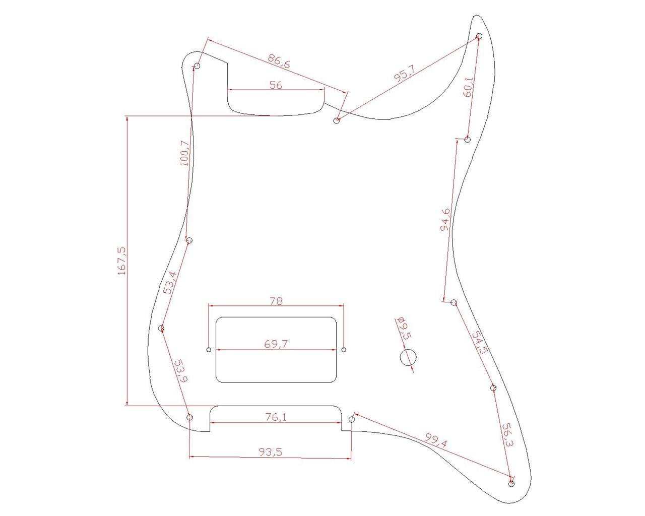 Kaish 11 Hole St/Strat Style One Humbucker Guitar Pickguard Scratch Plate For Delonge Stratocaster/Strat Tawny Stripe