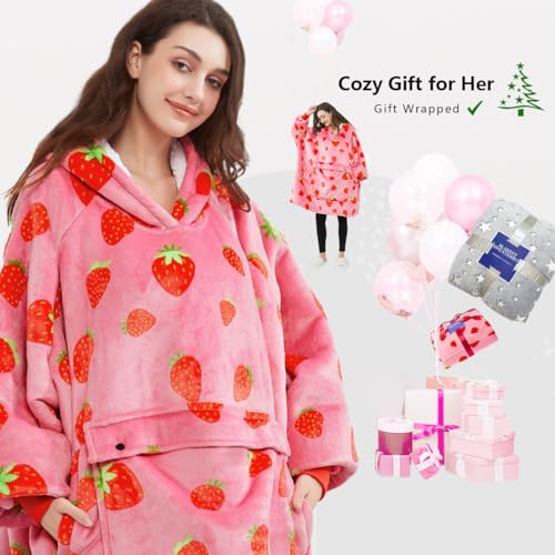 KFUBUO Wearable Blanket Hoodie for Adults Sherpa All Patterns Oversized Sweatshirt Blanket with Pockets Cute Birthday Gift...