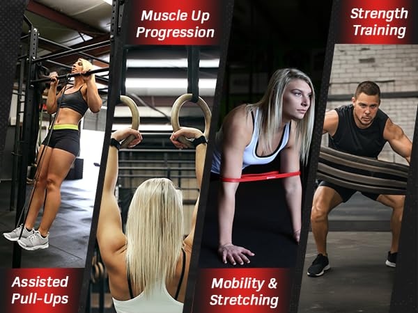 WODFitters Pro Series Pull-Up Assistance Bands – Premium Resistance Loop Bands for Assisted Pull Ups, Muscle Ups, Strength...